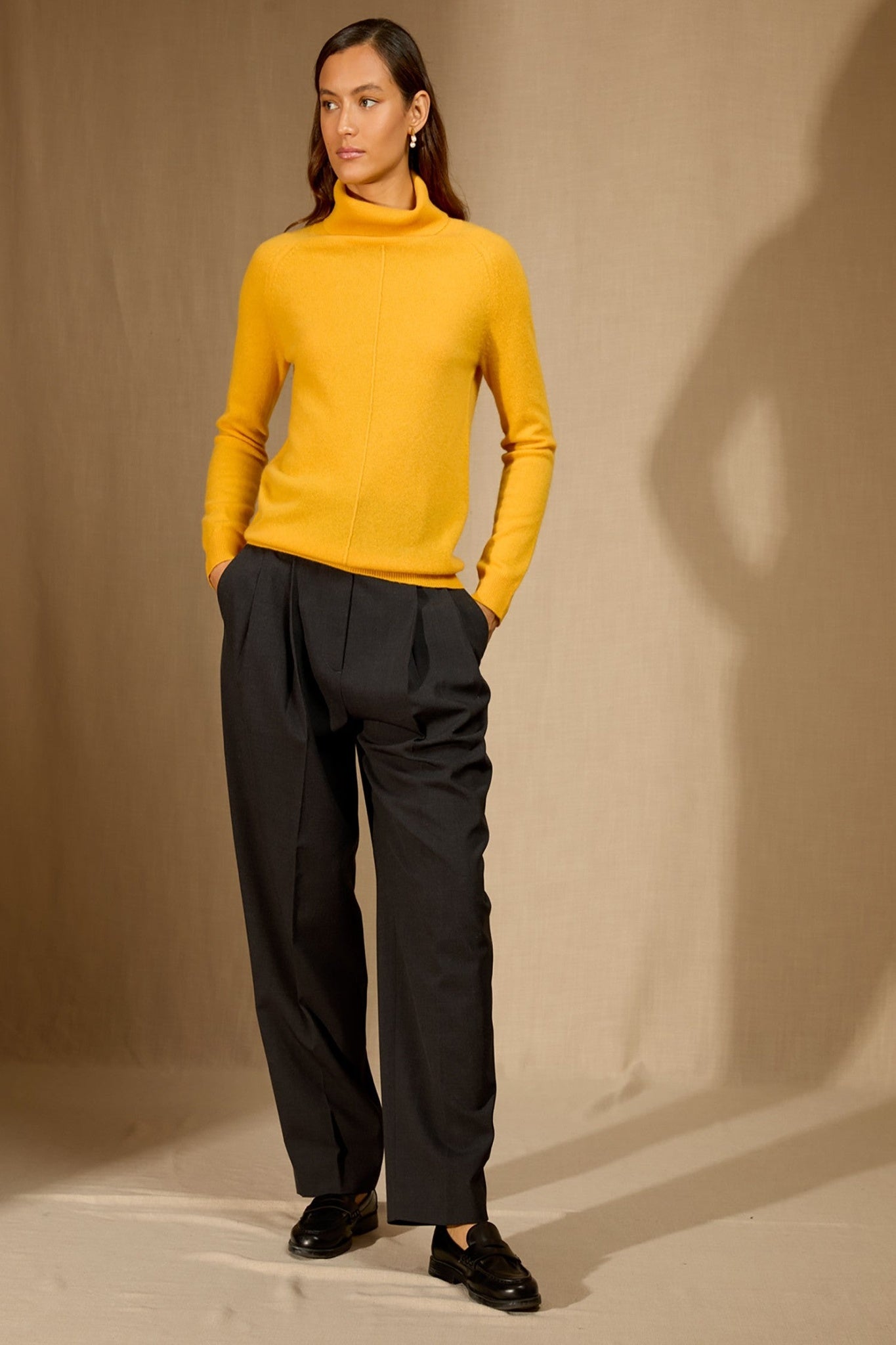 carrick pull col roulé nèfle 100% cachemire