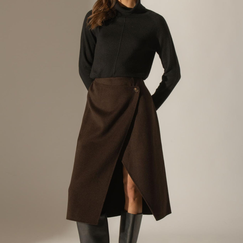 CARRICK pull col roulé noir 100% cachemire