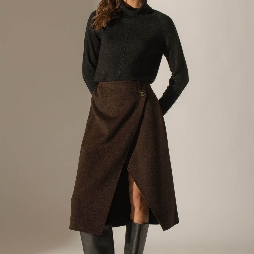 carrick pull col roulé noir 100% cachemire