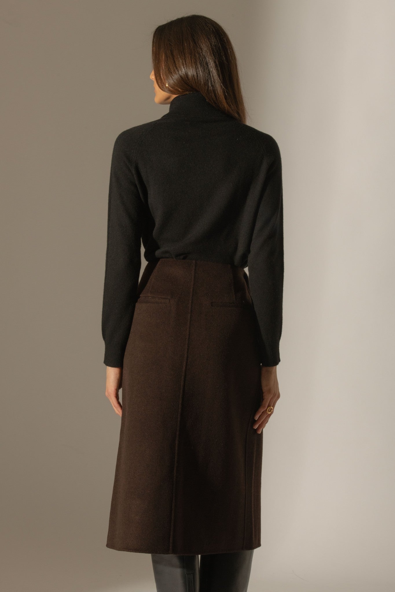 carrick pull col roulé noir 100% cachemire