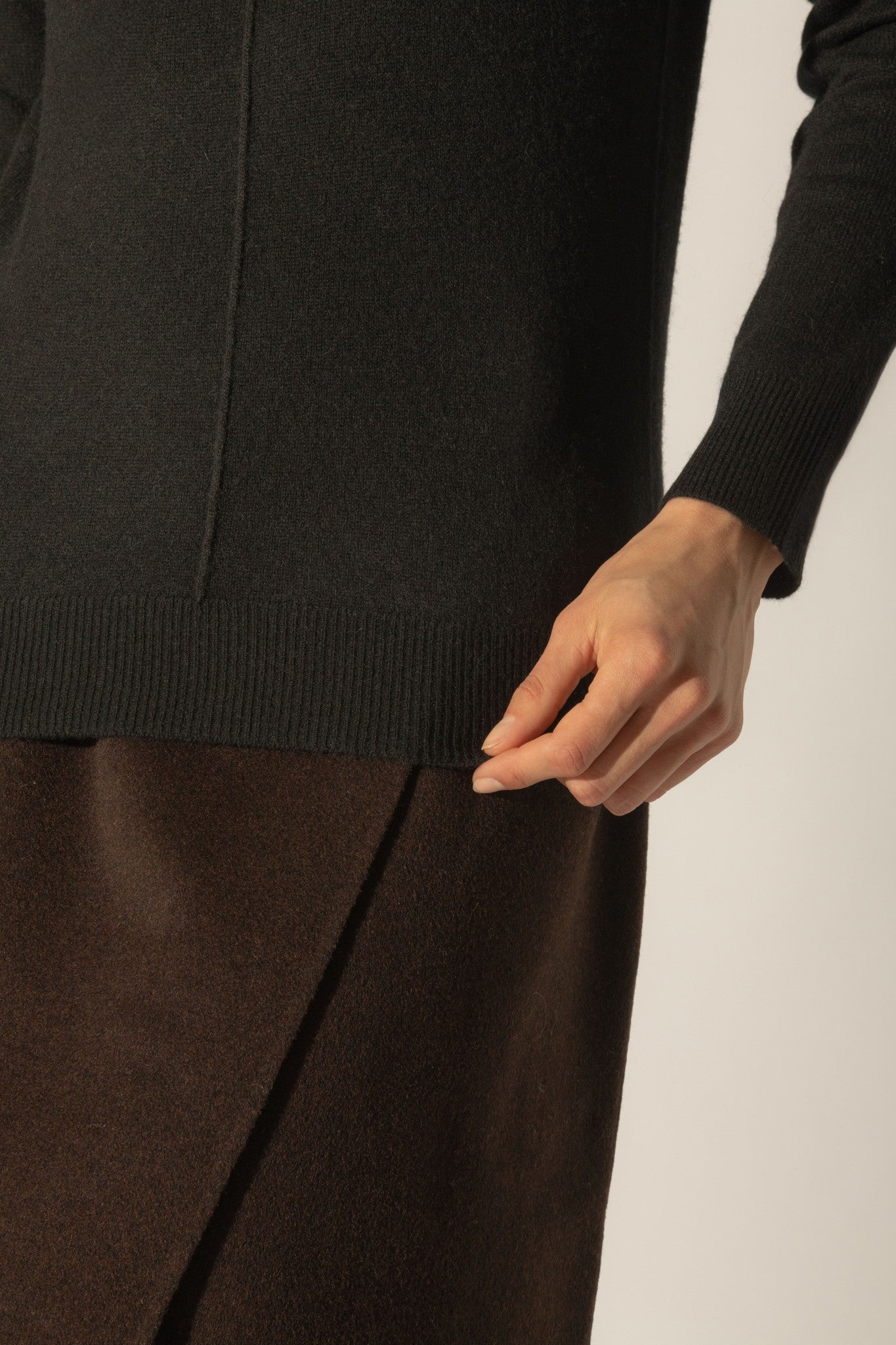 carrick pull col roulé noir 100% cachemire