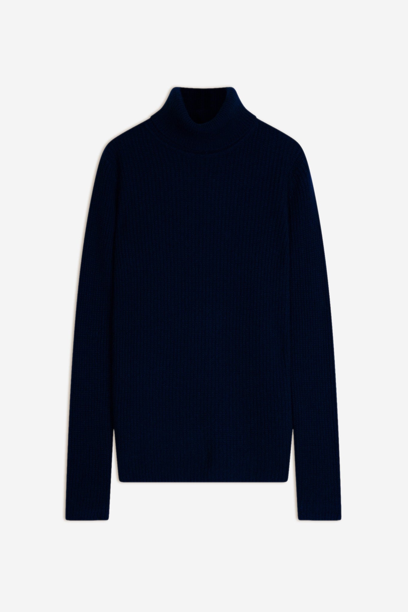 celeste pull col roulé 4 fils navy 100% cachemire