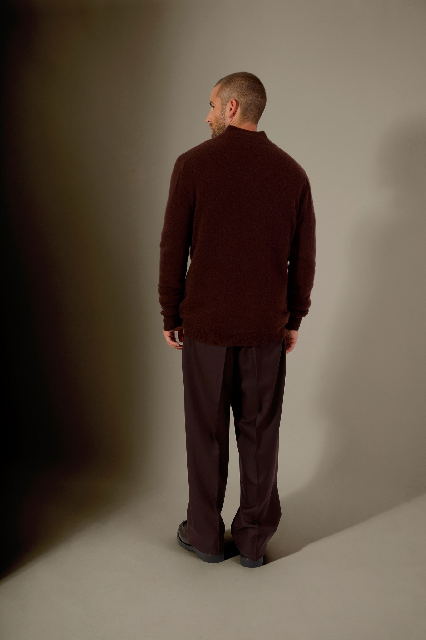 cody gilet zippé col montant choco 100% cachemire