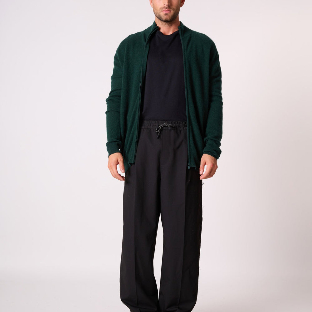 cody gilet zippé col montant cyprès 100% cachemire