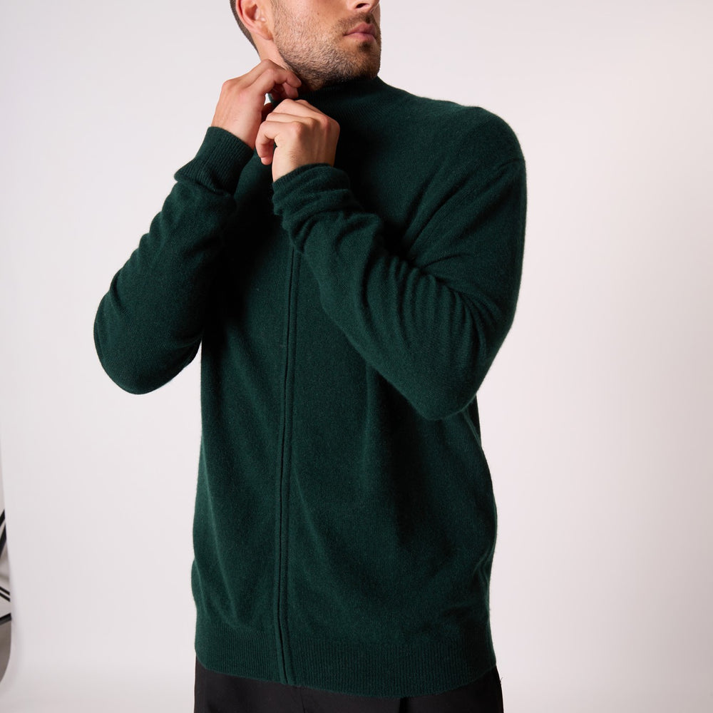 cody gilet zippé col montant cyprès 100% cachemire