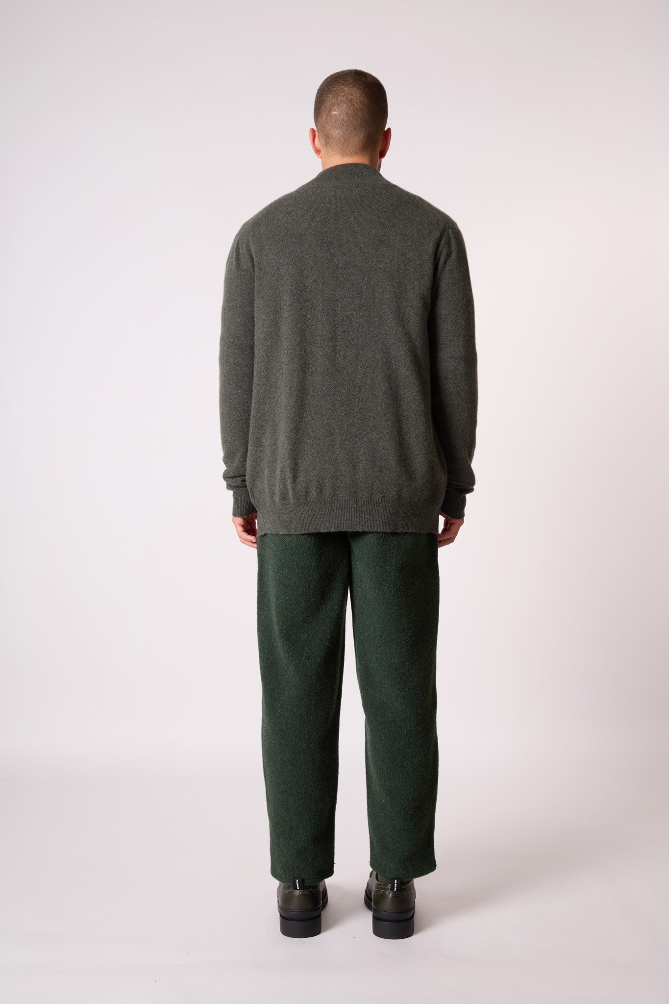 cody gilet zippé col montant kaki chiné 100% cachemire