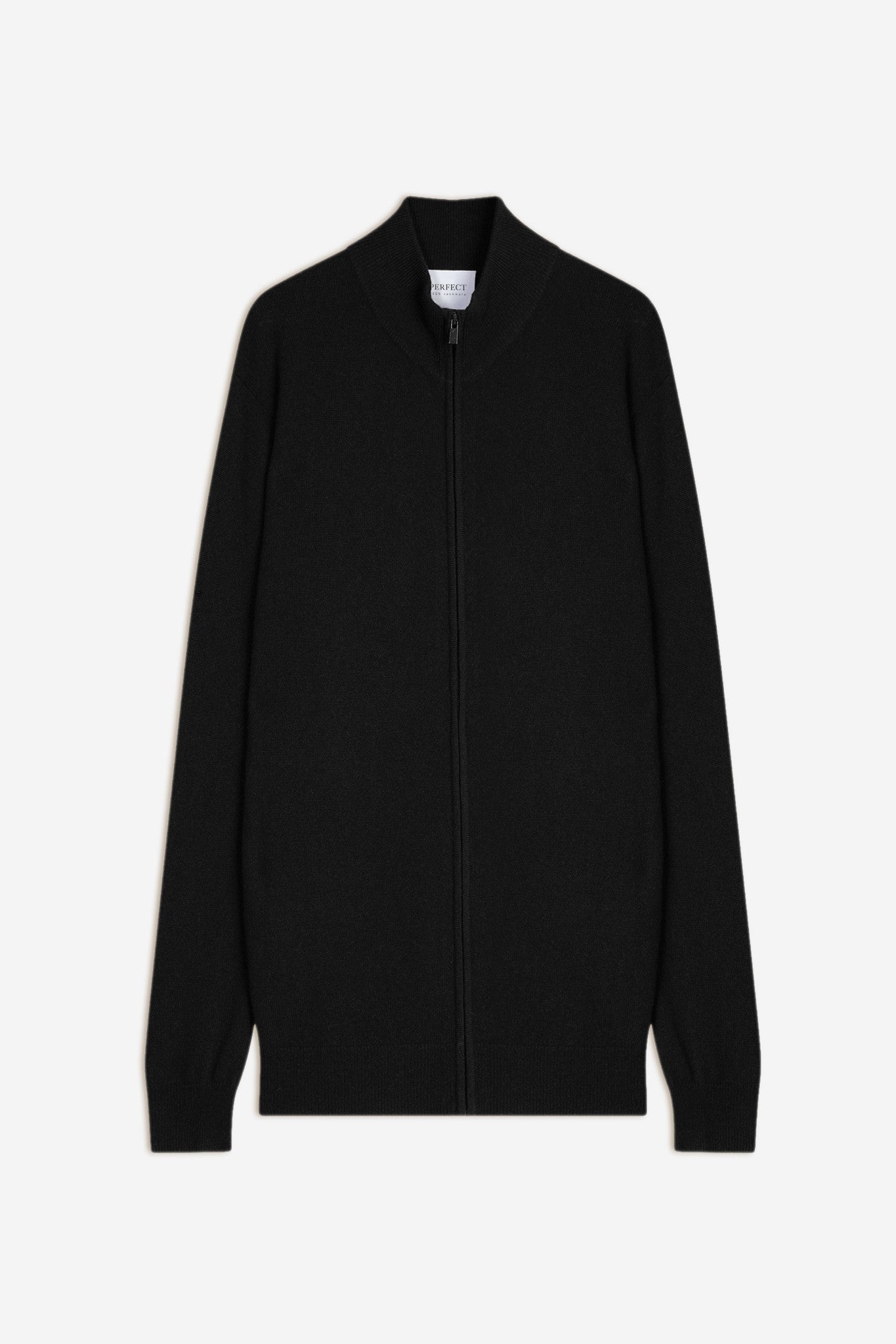 cody gilet zippé col montant noir 100% cachemire