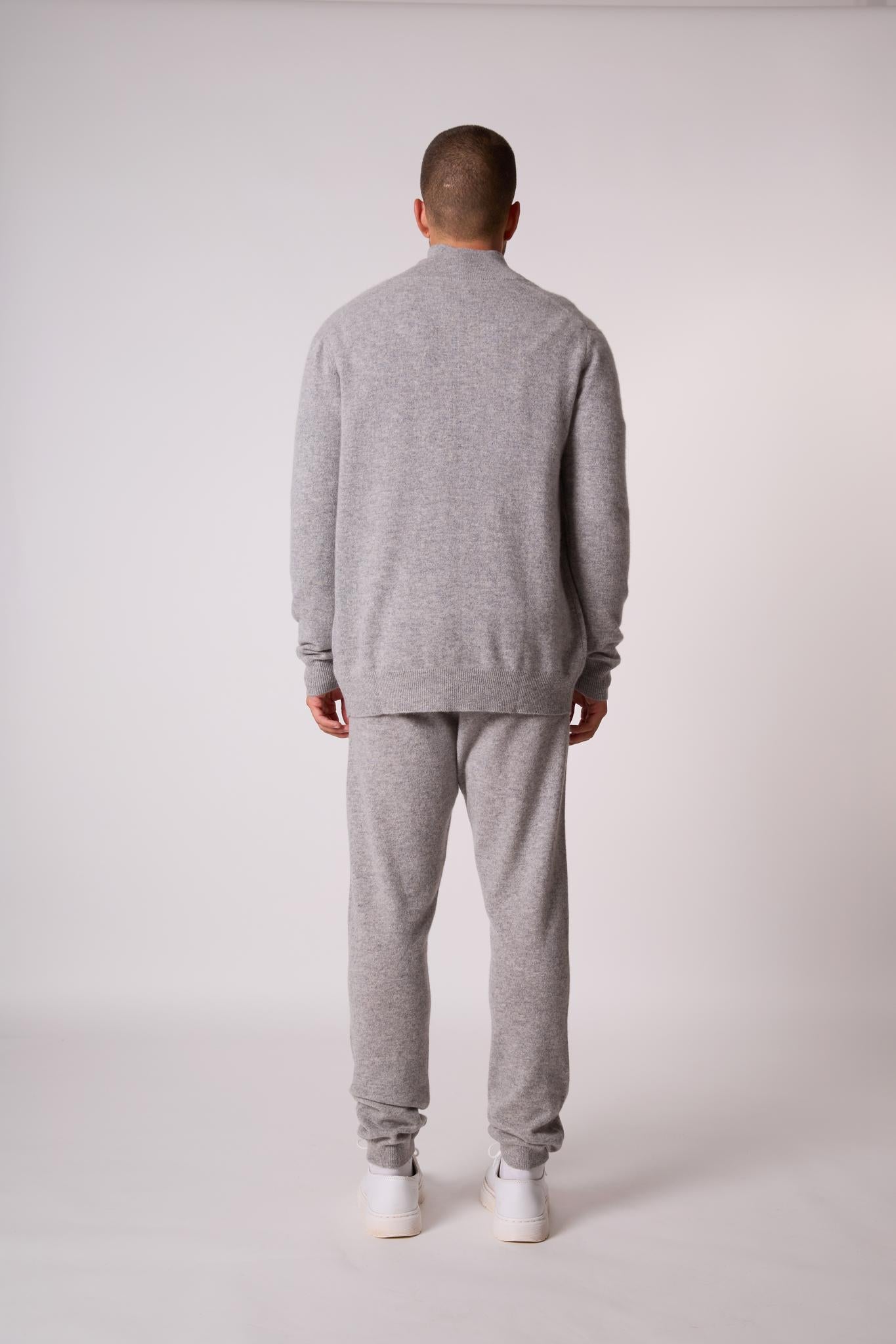 CODY gilet zippé col montant nuage chiné 100% cachemire