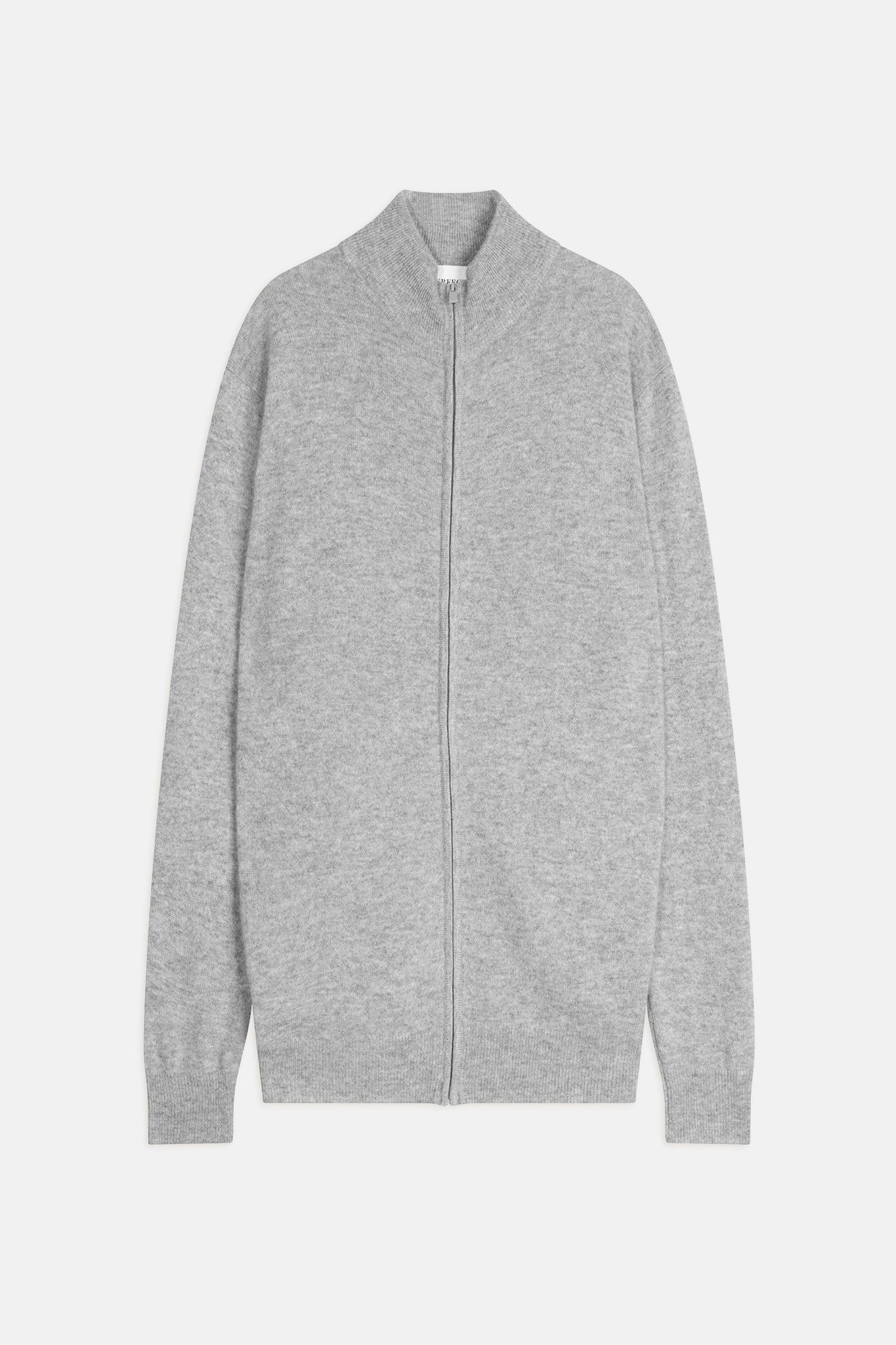 cody gilet zippé col montant nuage chiné 100% cachemire