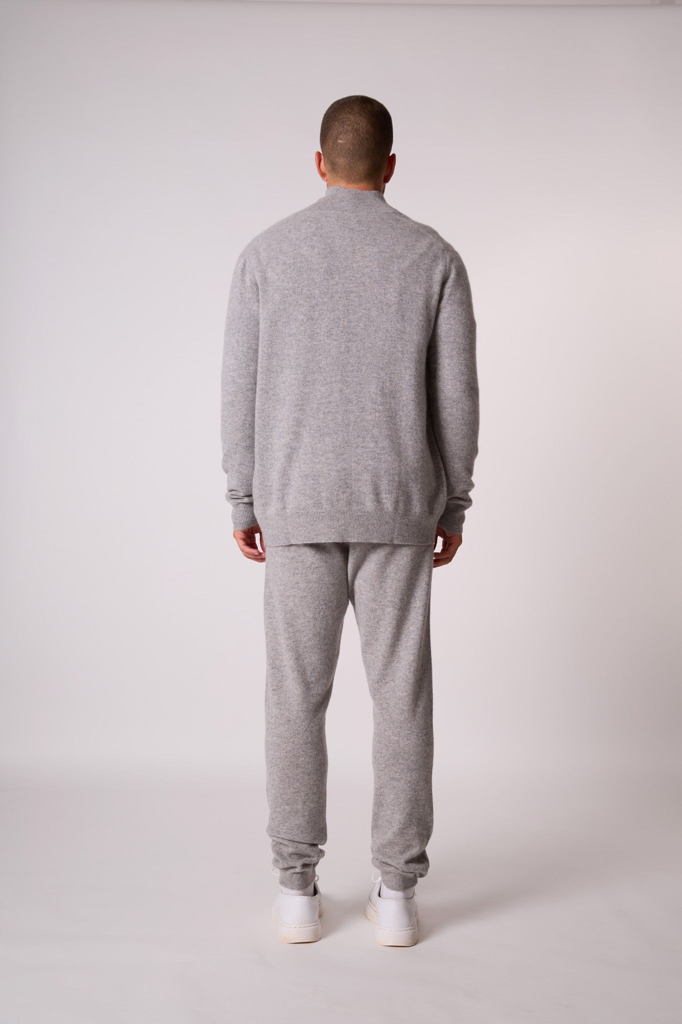 cody gilet zippé col montant nuage chiné 100% cachemire