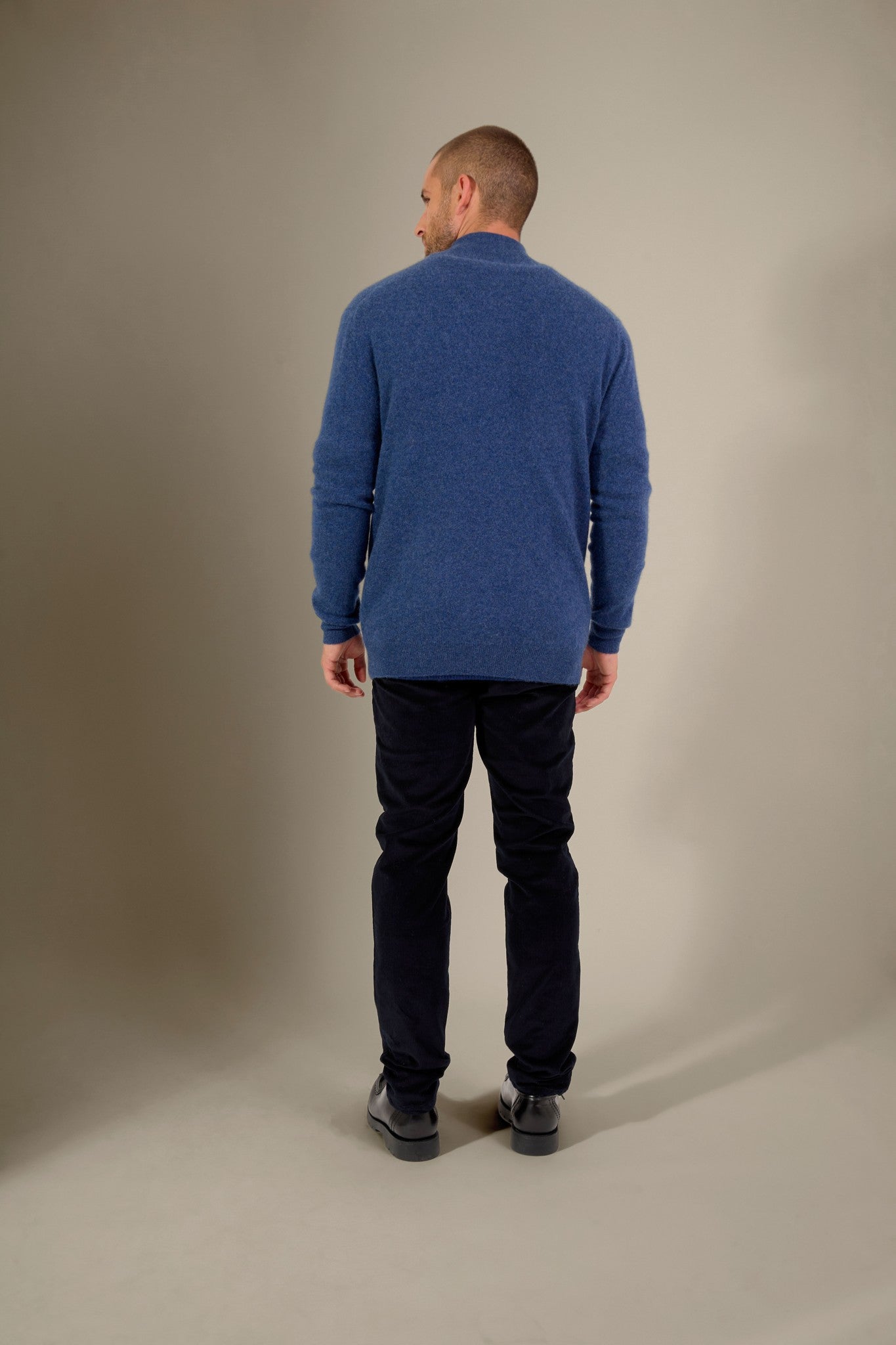 cody gilet zippé col montant ocean chiné 100% cachemire