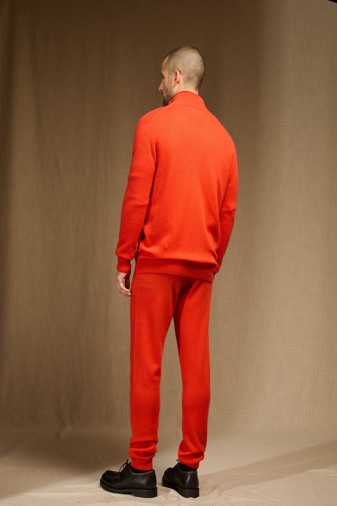 cody gilet zippé col montant orange 100% cachemire