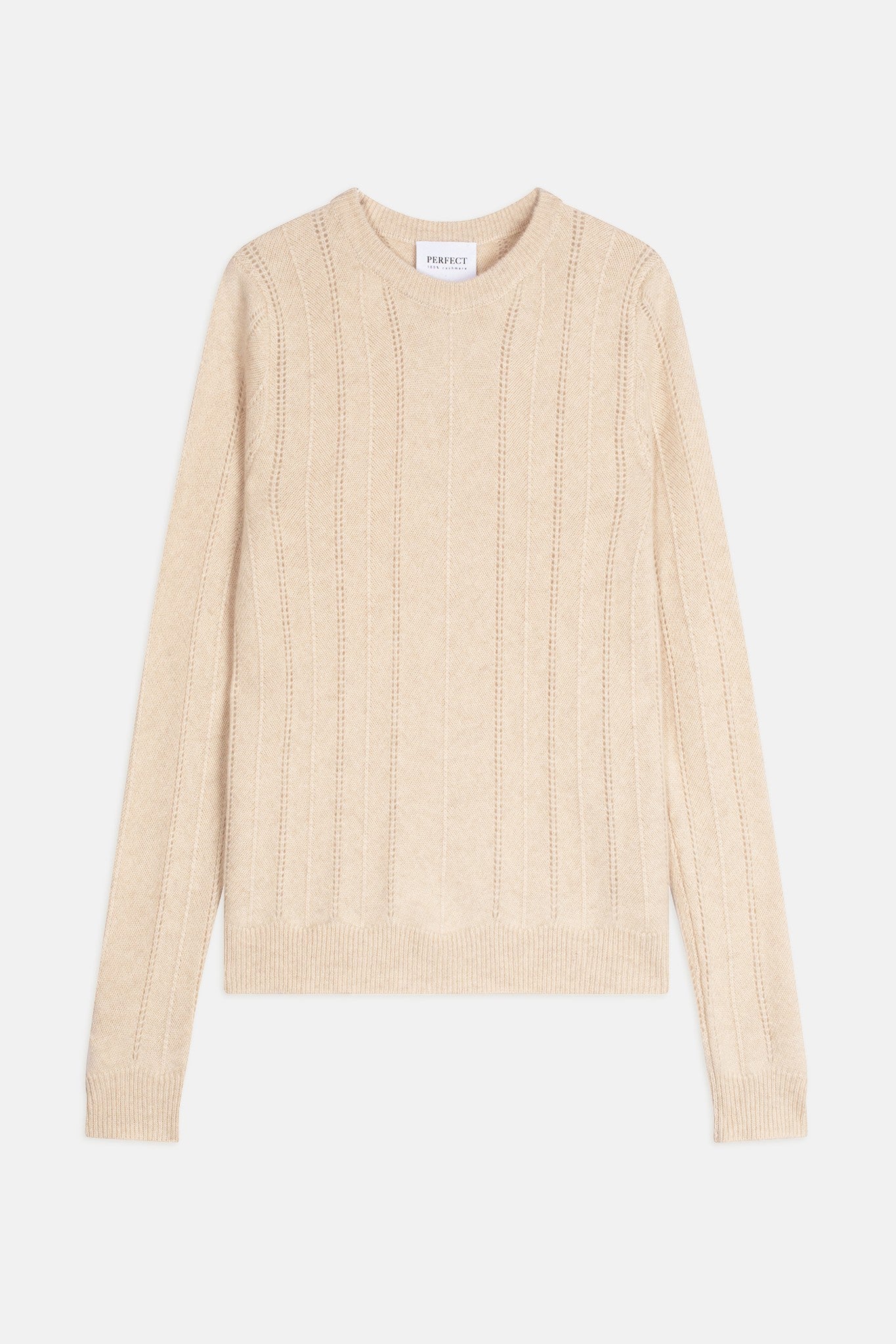 corva pull col rond 4 fils avoine 100% cachemire