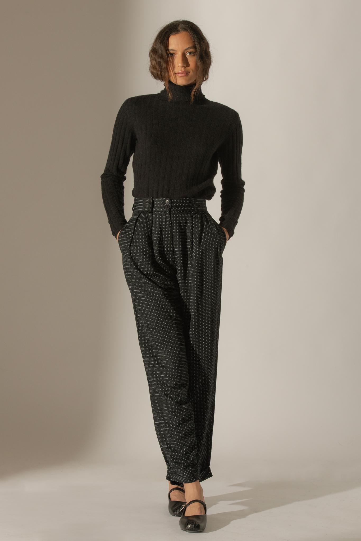 CRAIGTON pull col roulé noir 100% cachemire