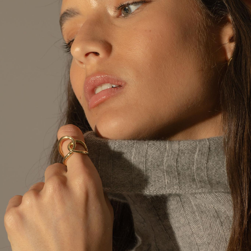 CRAIGTON pull col roulé nuage chiné 100% cachemire