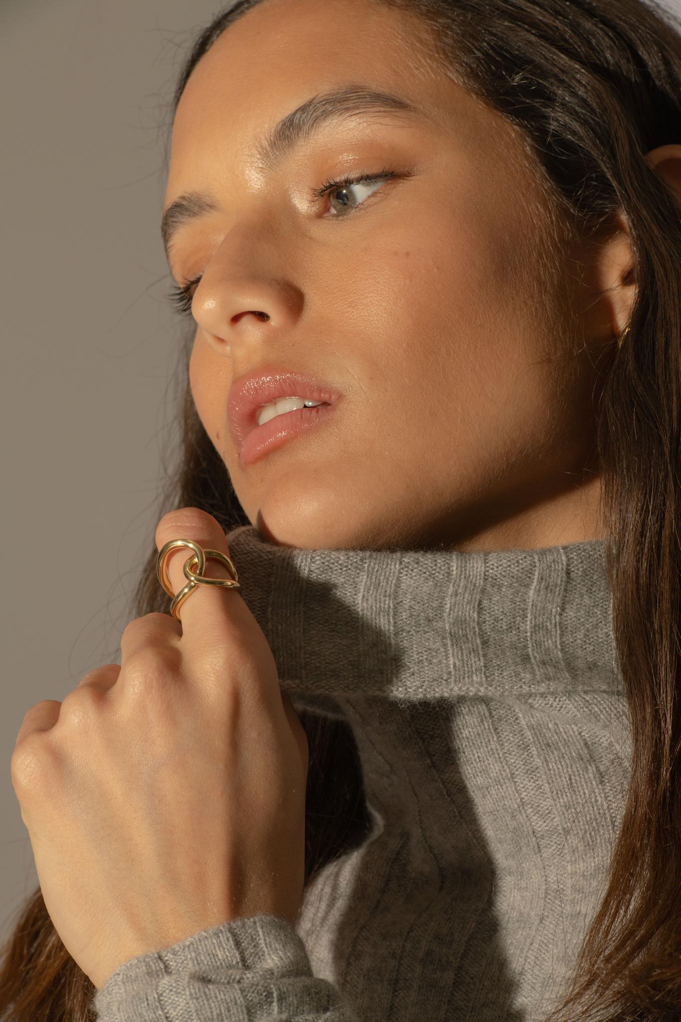 CRAIGTON pull col roulé nuage chiné 100% cachemire