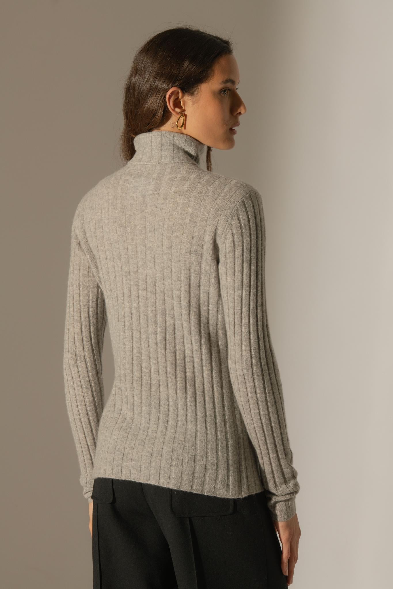 CRAIGTON pull col roulé nuage chiné 100% cachemire