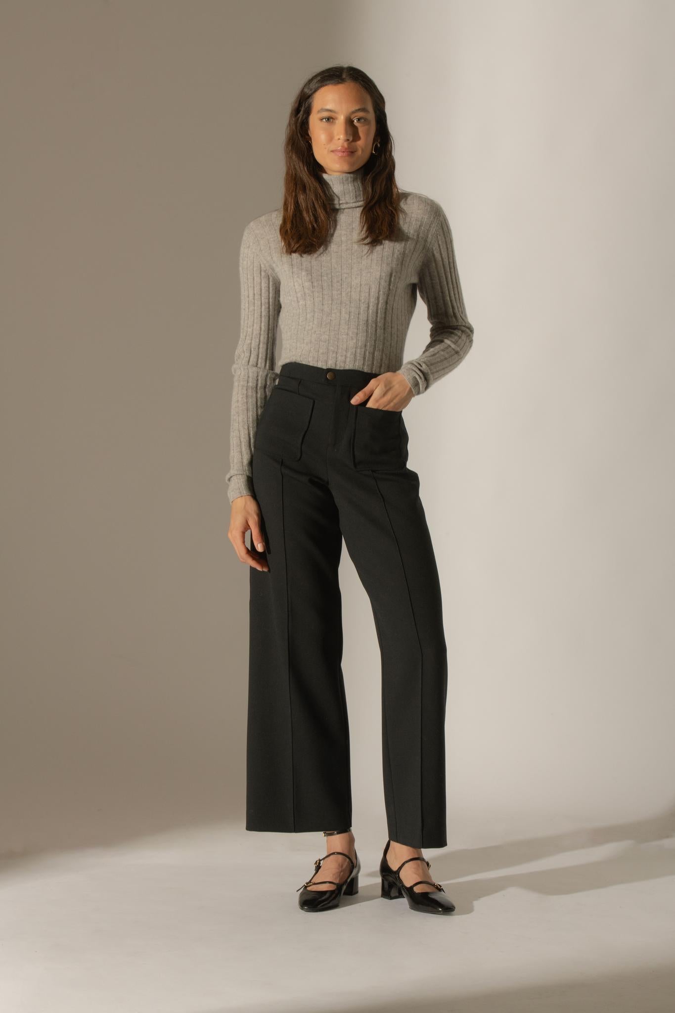 CRAIGTON pull col roulé nuage chiné 100% cachemire
