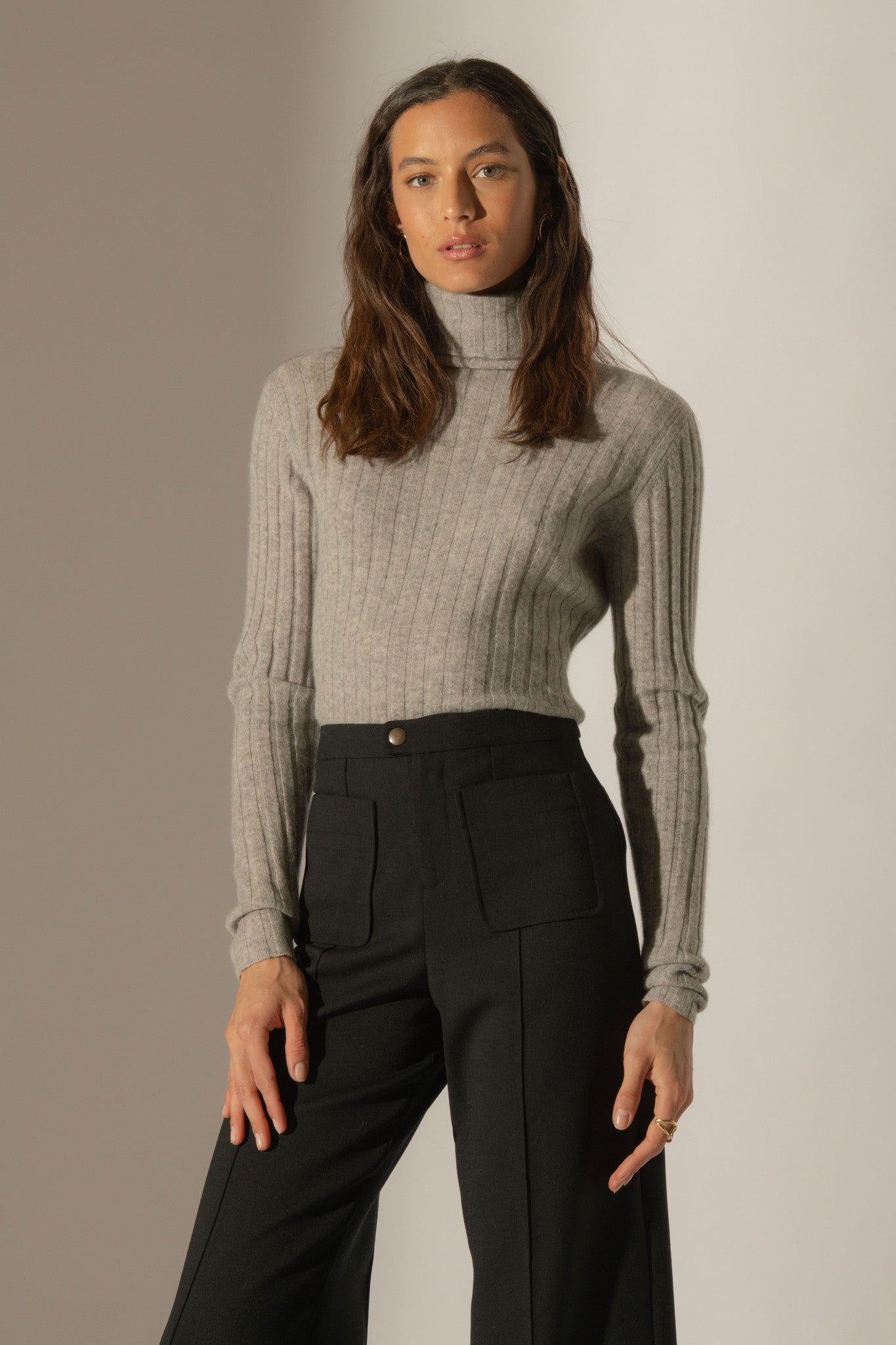 craigton pull col roulé nuage chiné 100% cachemire