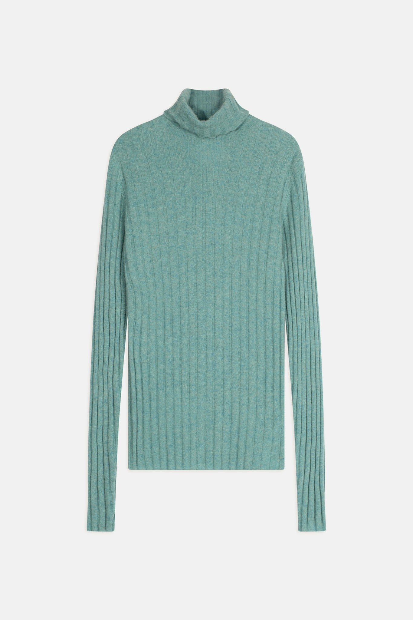 craigton pull col roulé vert chiné 100% cachemire