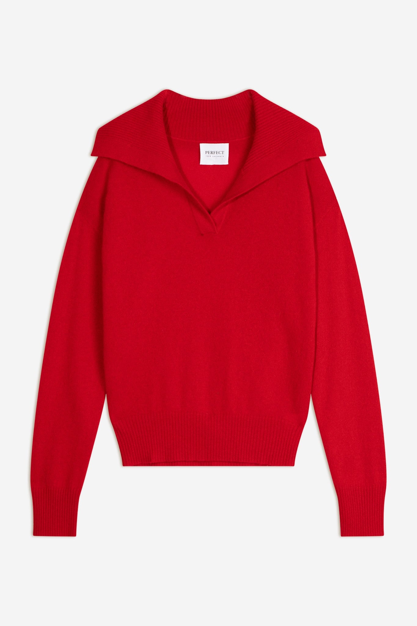 crimson pull col châle croisé rouge 100% cachemire