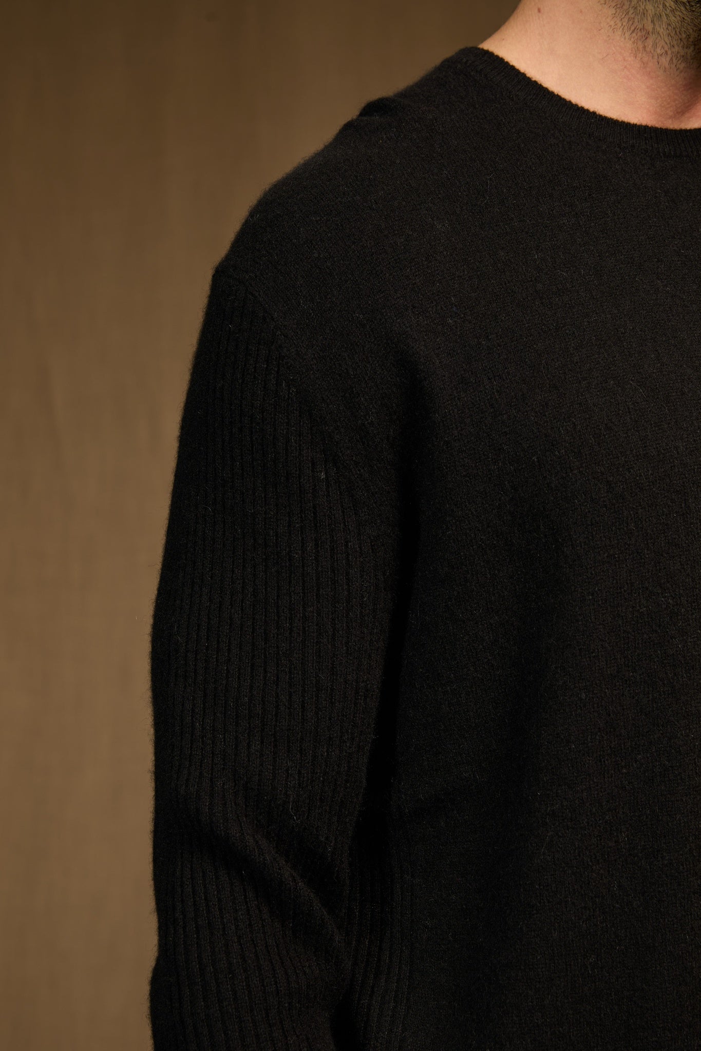 cris pull col rond noir 100% cachemire