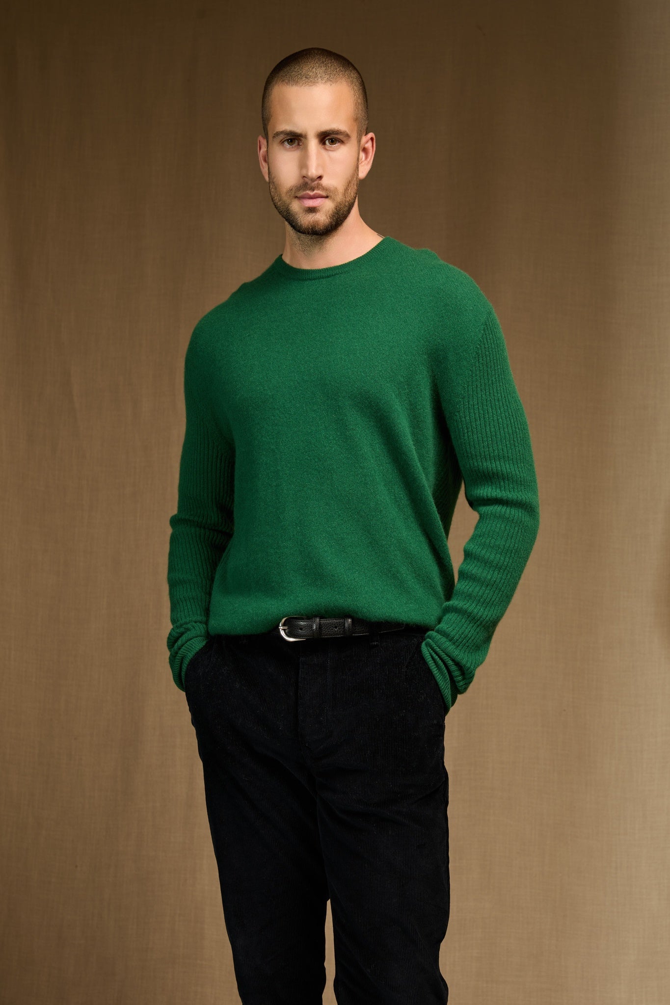 cris pull col rond sapin 100% cachemire