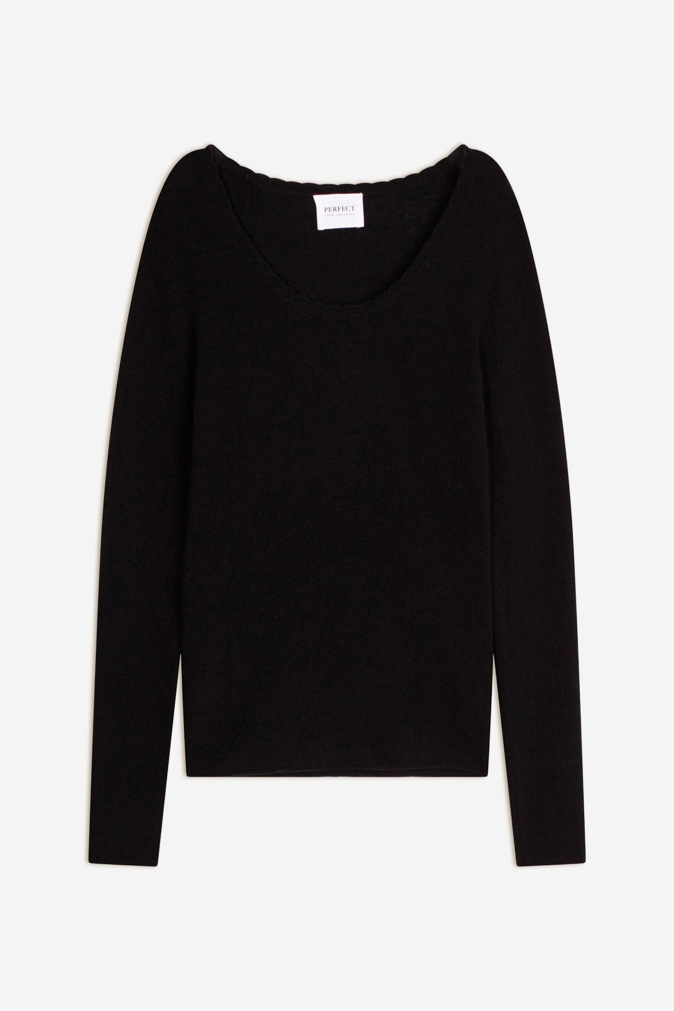 cylena pull col bateau noir 100% cachemire