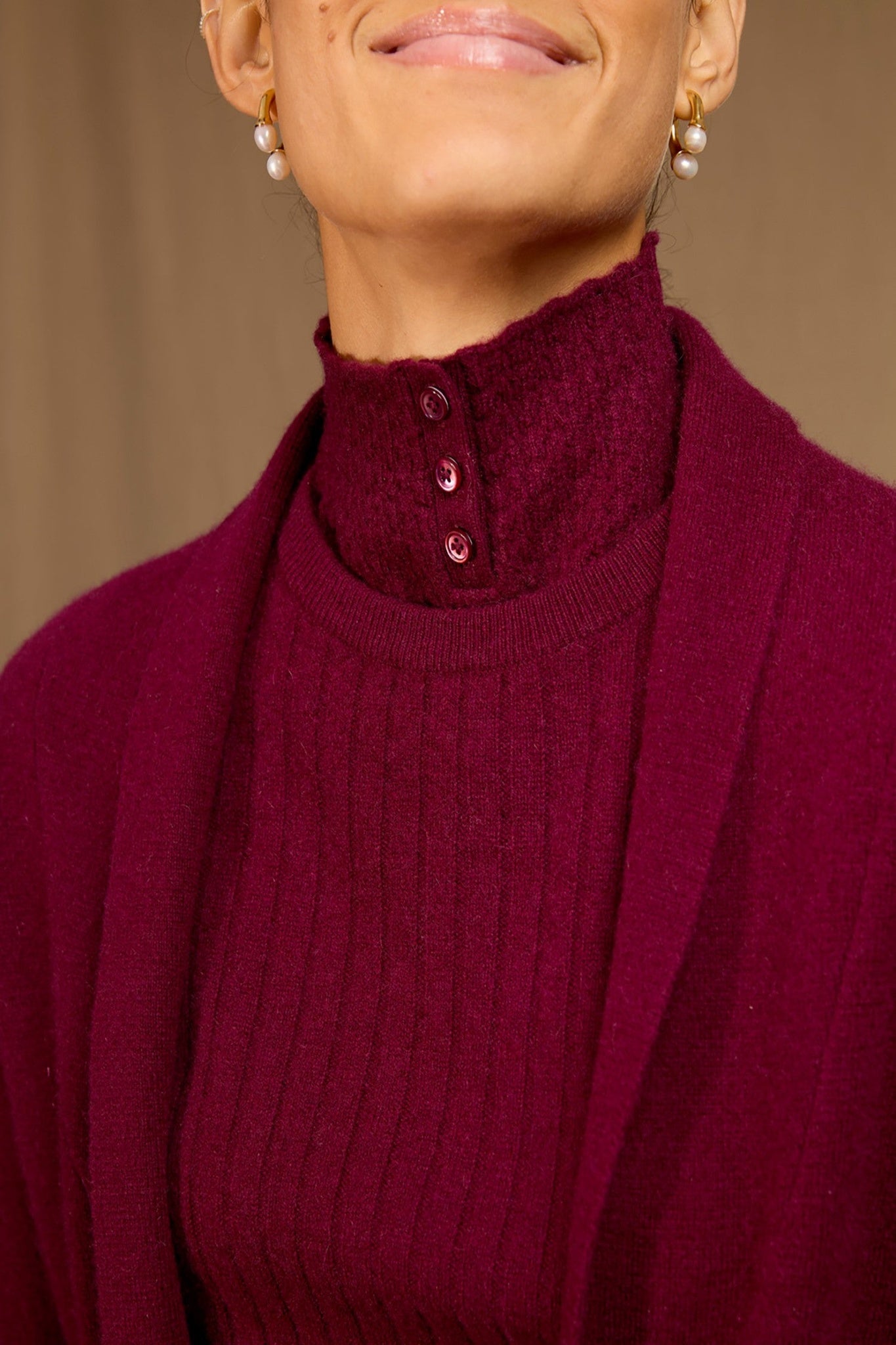 dariel tour de cou bordeaux 100% cachemire