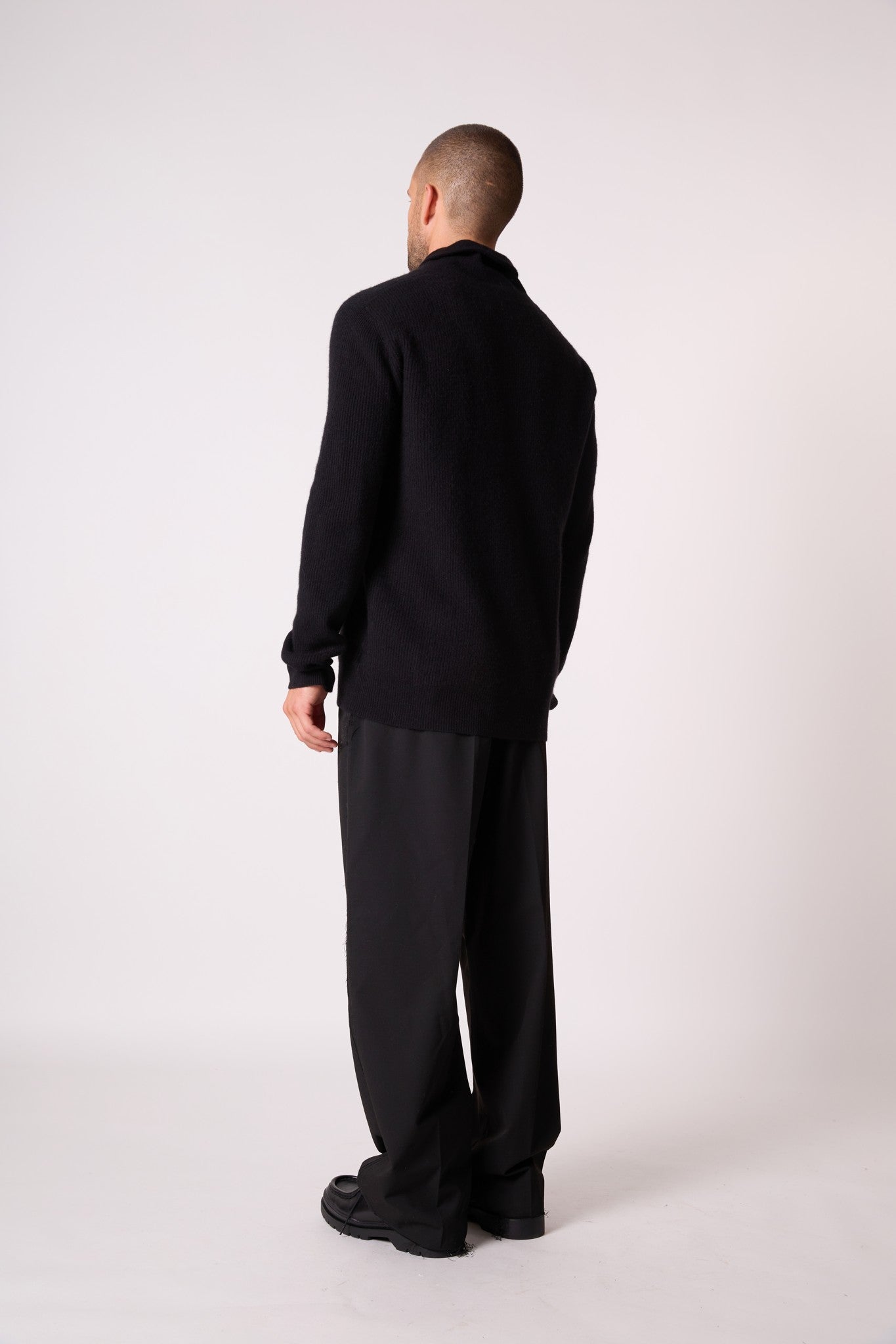 edamame  pull col châle noir 100% cachemire