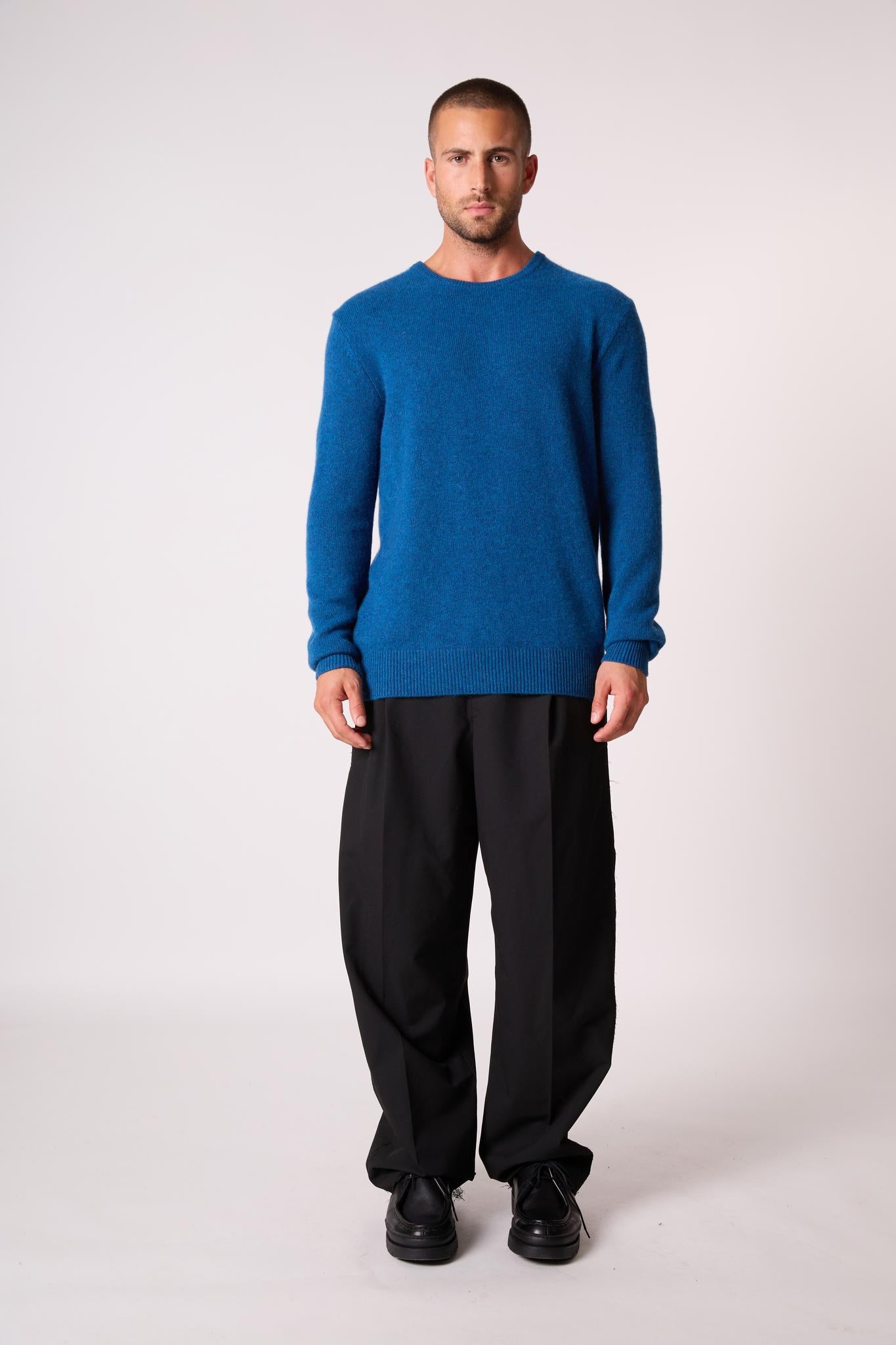 EDEN pull col rond 4 fils atlantique chiné 100% cachemire