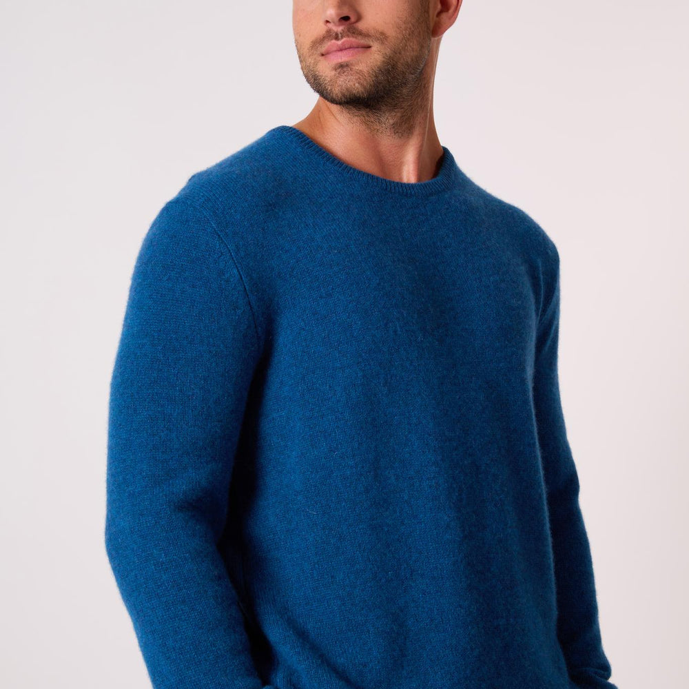 EDEN pull col rond 4 fils atlantique chiné 100% cachemire