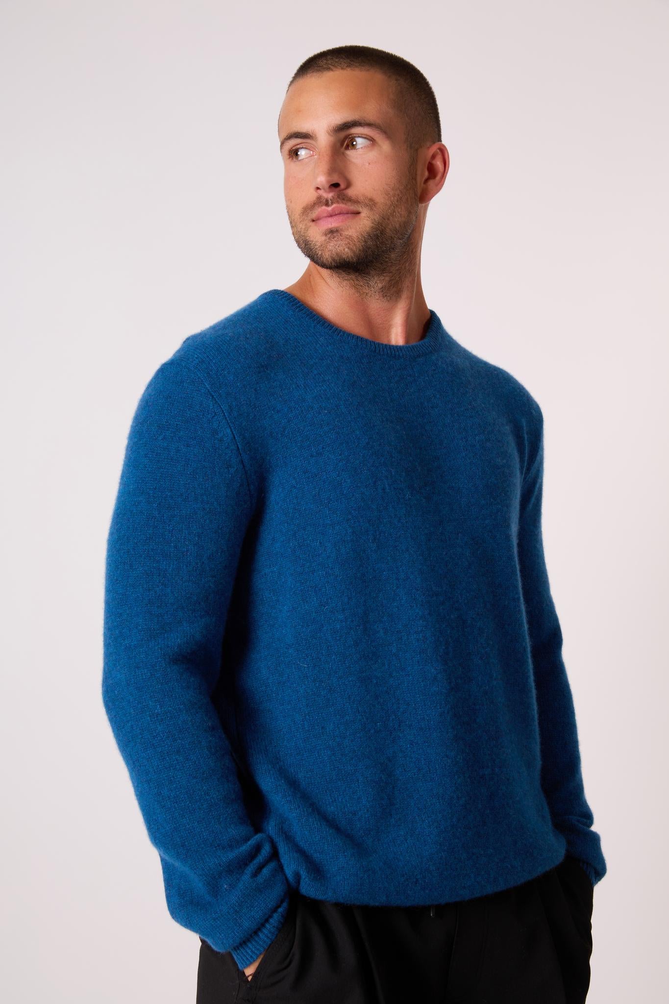 EDEN pull col rond 4 fils atlantique chiné 100% cachemire