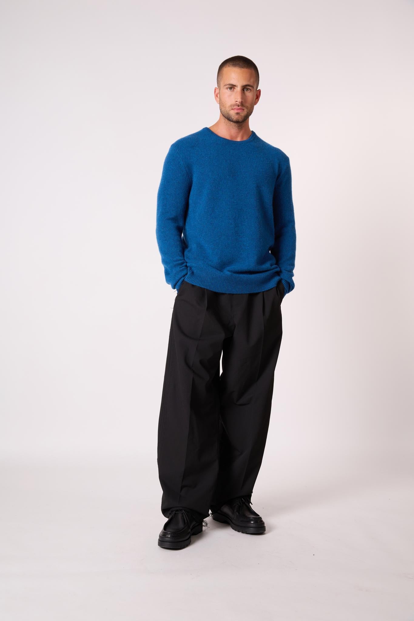 EDEN pull col rond 4 fils atlantique chiné 100% cachemire