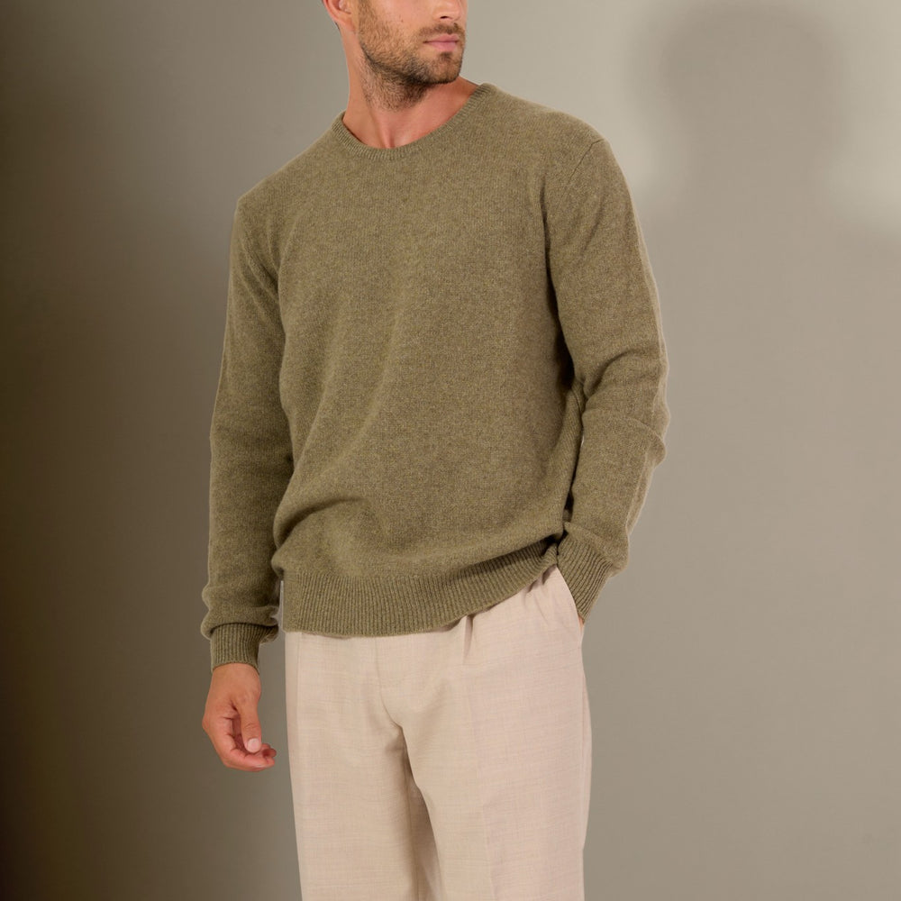 eden pull col rond 4 fils bronze chiné 100% cachemire