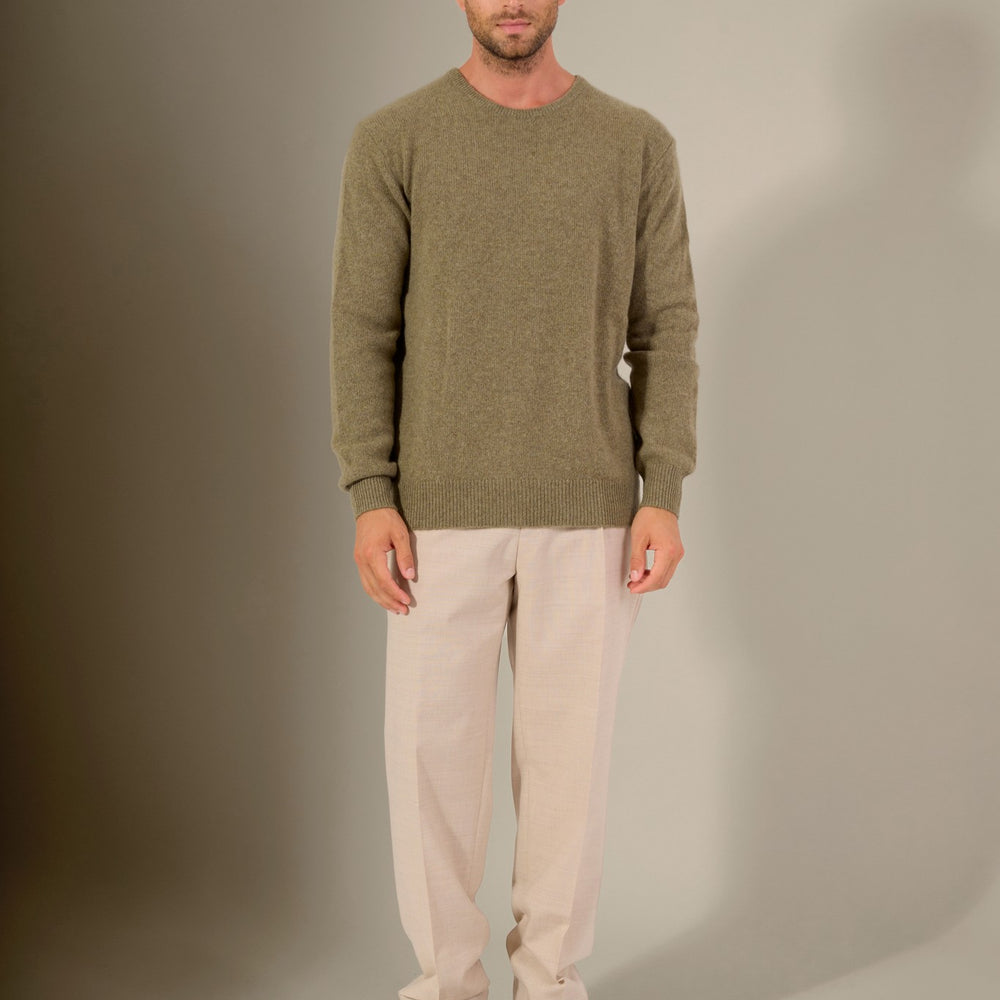 eden pull col rond 4 fils bronze chiné 100% cachemire