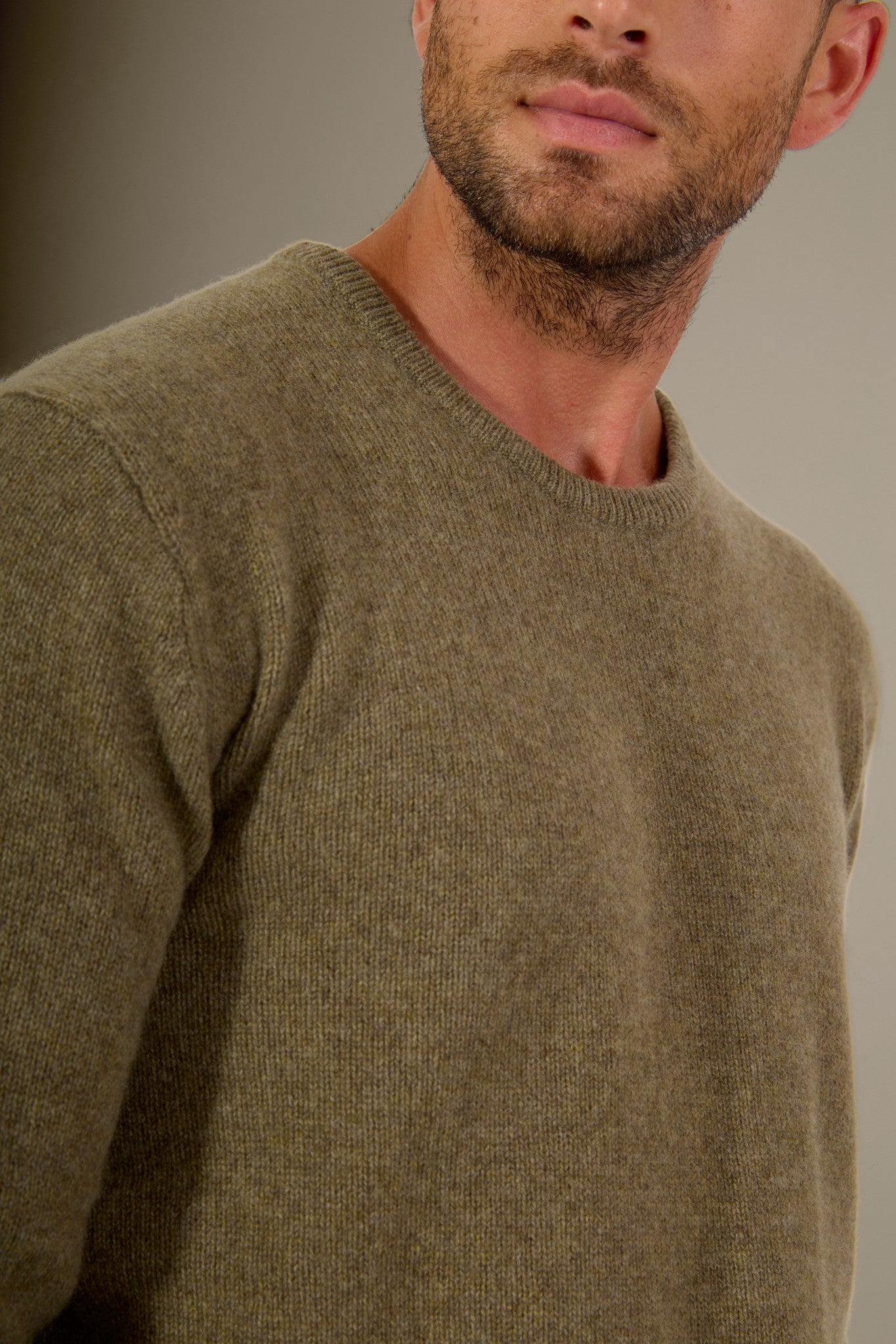 eden pull col rond 4 fils bronze chiné 100% cachemire