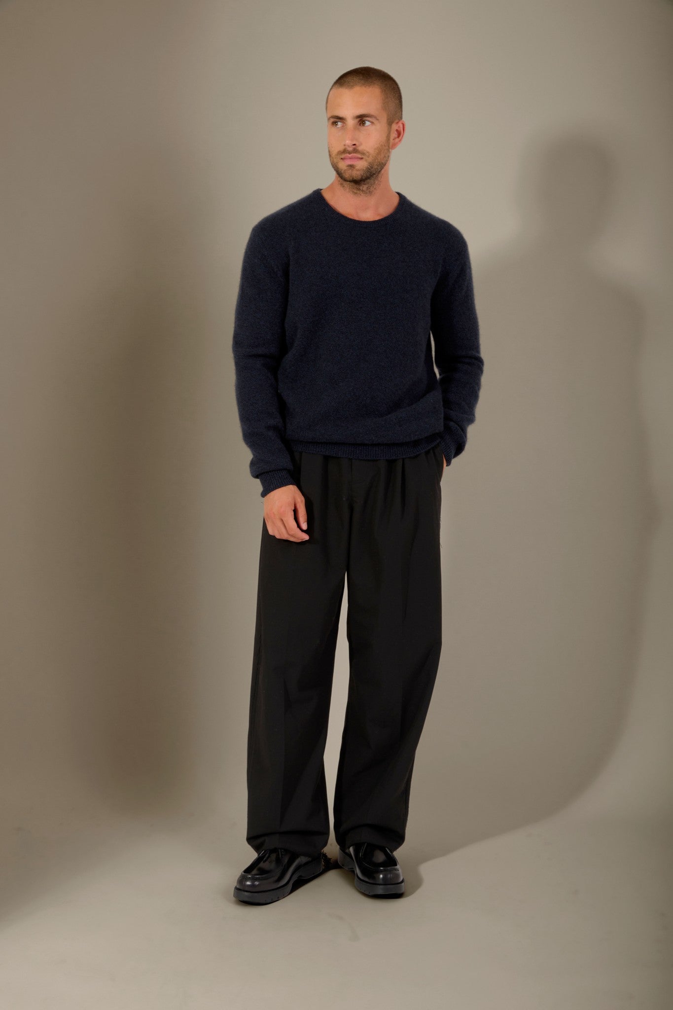 eden pull col rond 4 fils caviar 100% cachemire