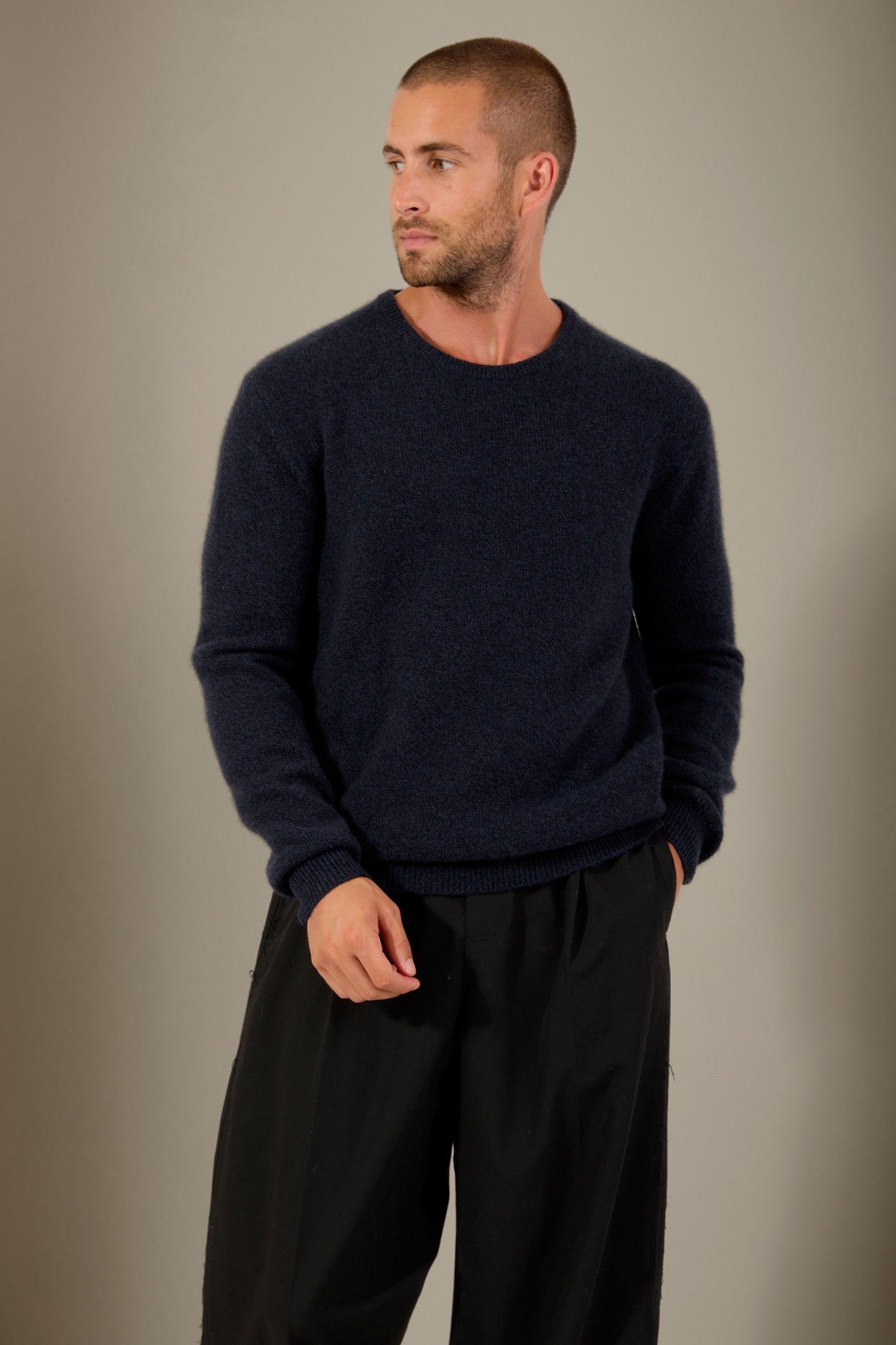 eden pull col rond 4 fils caviar 100% cachemire