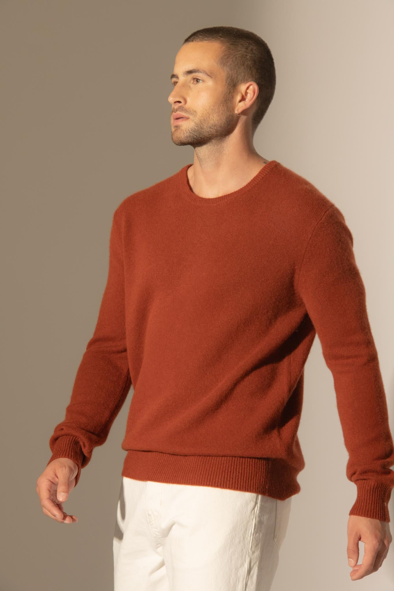 EDEN pull col rond 4 fils écureuil 100% cachemire
