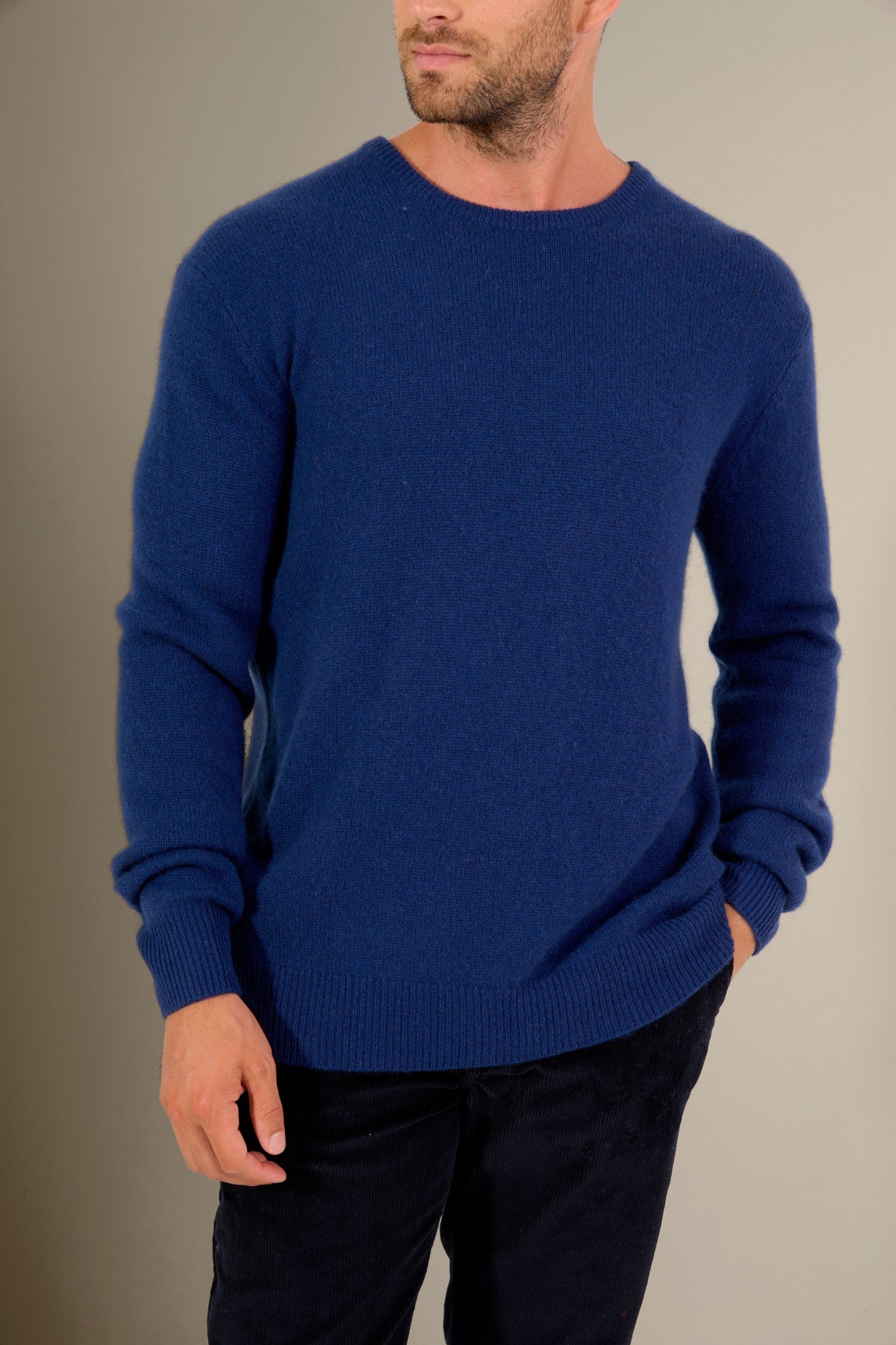 eden pull col rond 4 fils minuit 100% cachemire