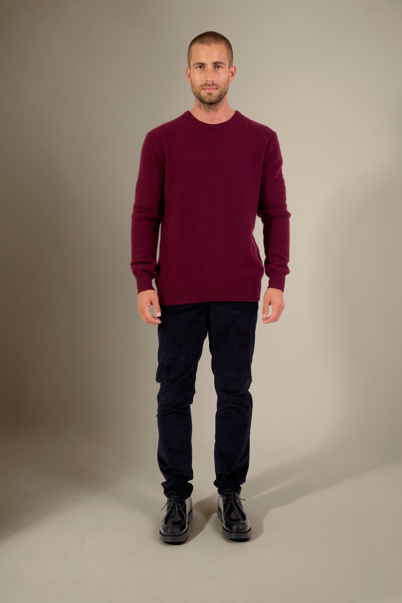 eden pull col rond 4 fils mûre 100% cachemire