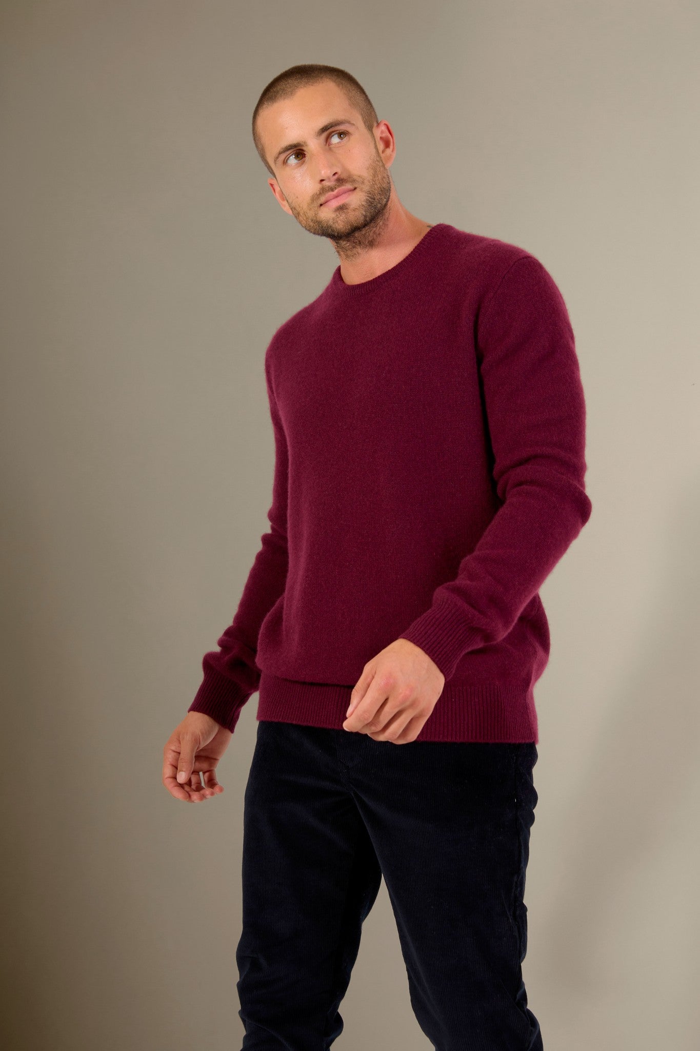 eden pull col rond 4 fils mûre 100% cachemire