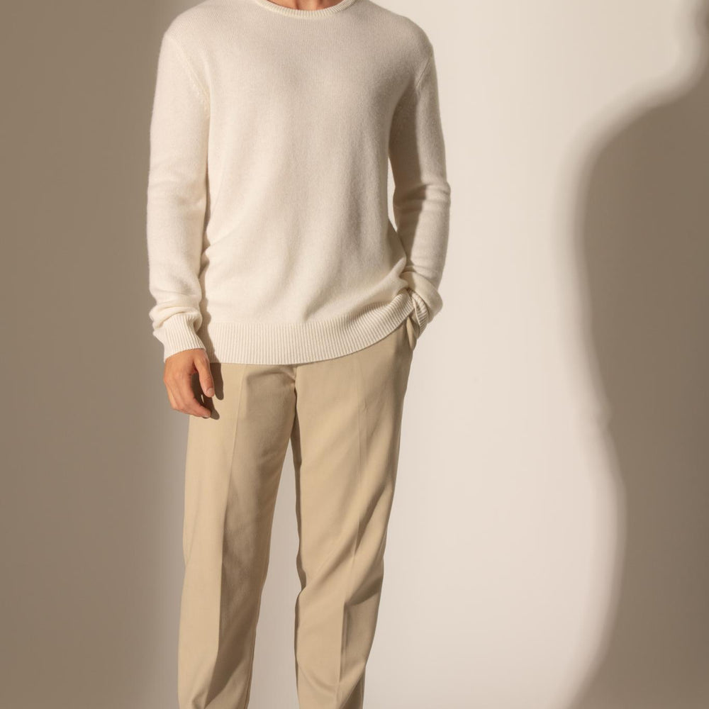EDEN pull col rond 4 fils neige 100% cachemire