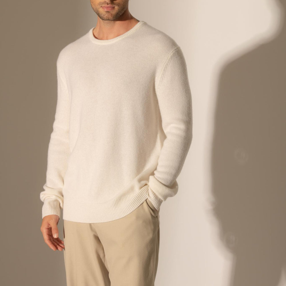 EDEN pull col rond 4 fils neige 100% cachemire