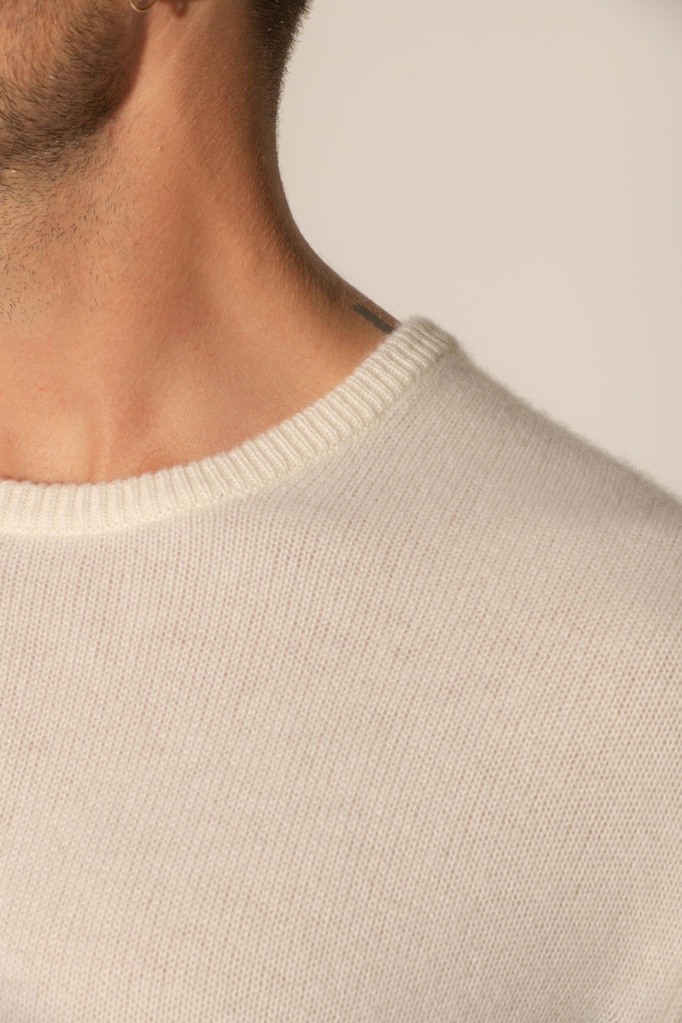 EDEN pull col rond 4 fils neige 100% cachemire