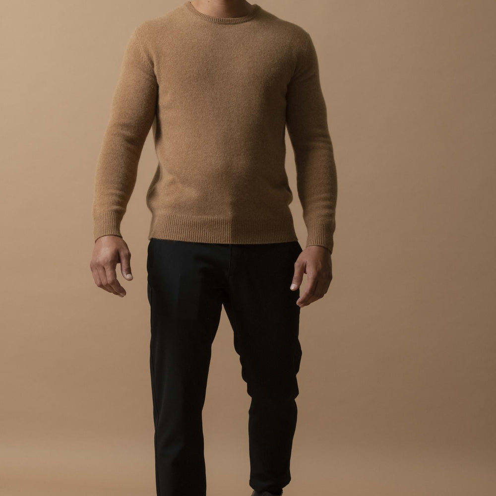 EDEN pull col rond 4 fils noisette 100% cachemire