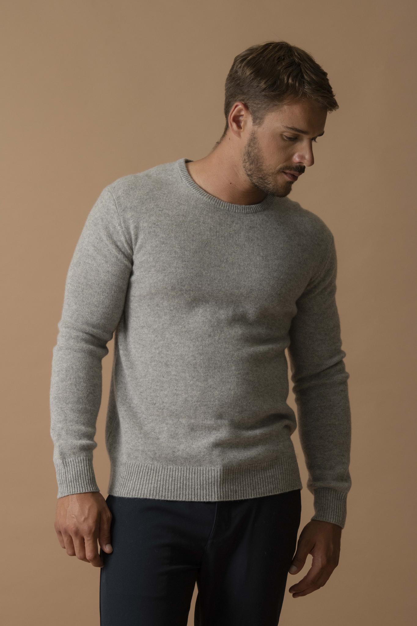EDEN pull col rond 4 fils nuage chiné 100% cachemire