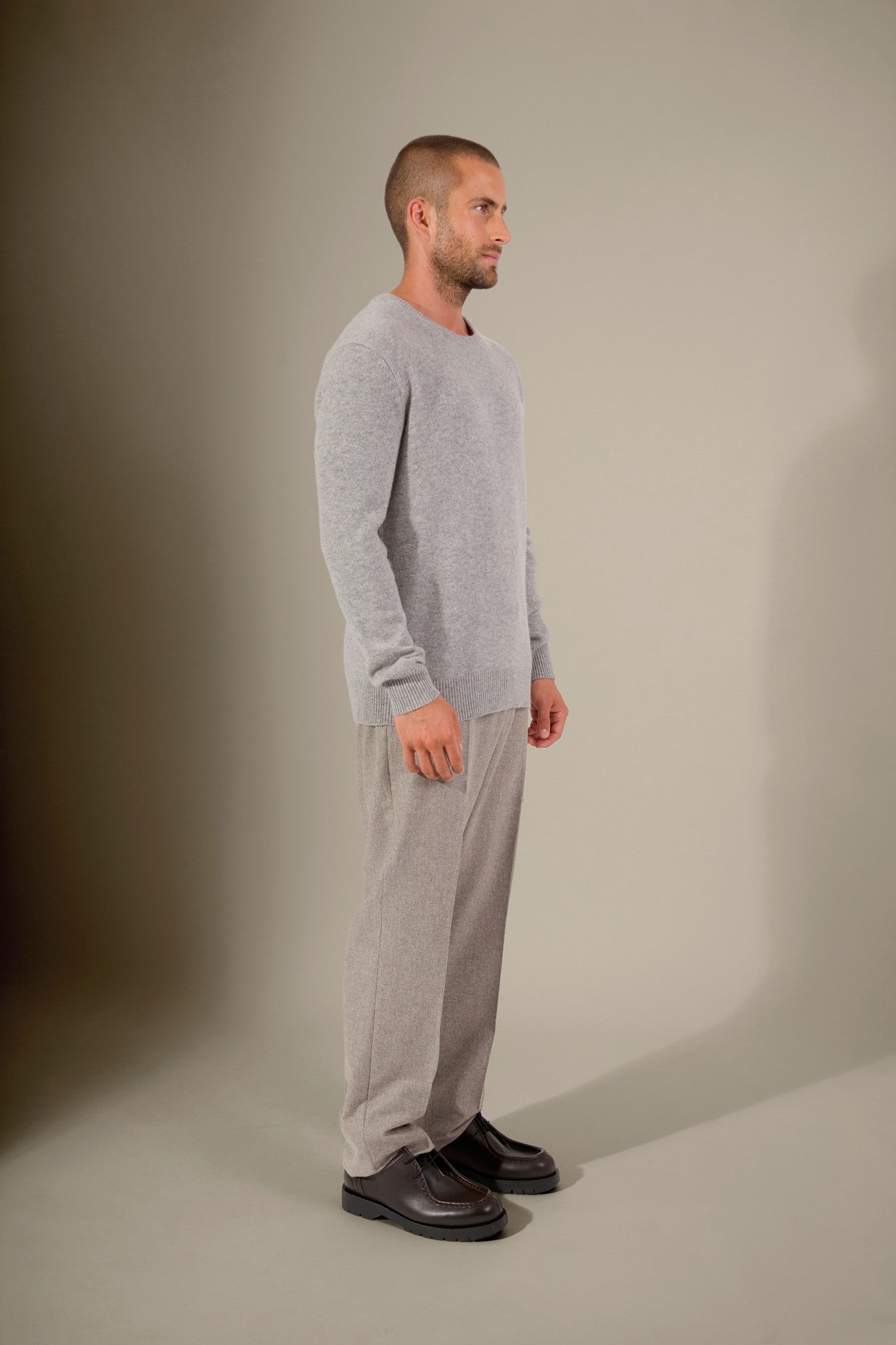 eden pull col rond 4 fils nuage chiné 100% cachemire