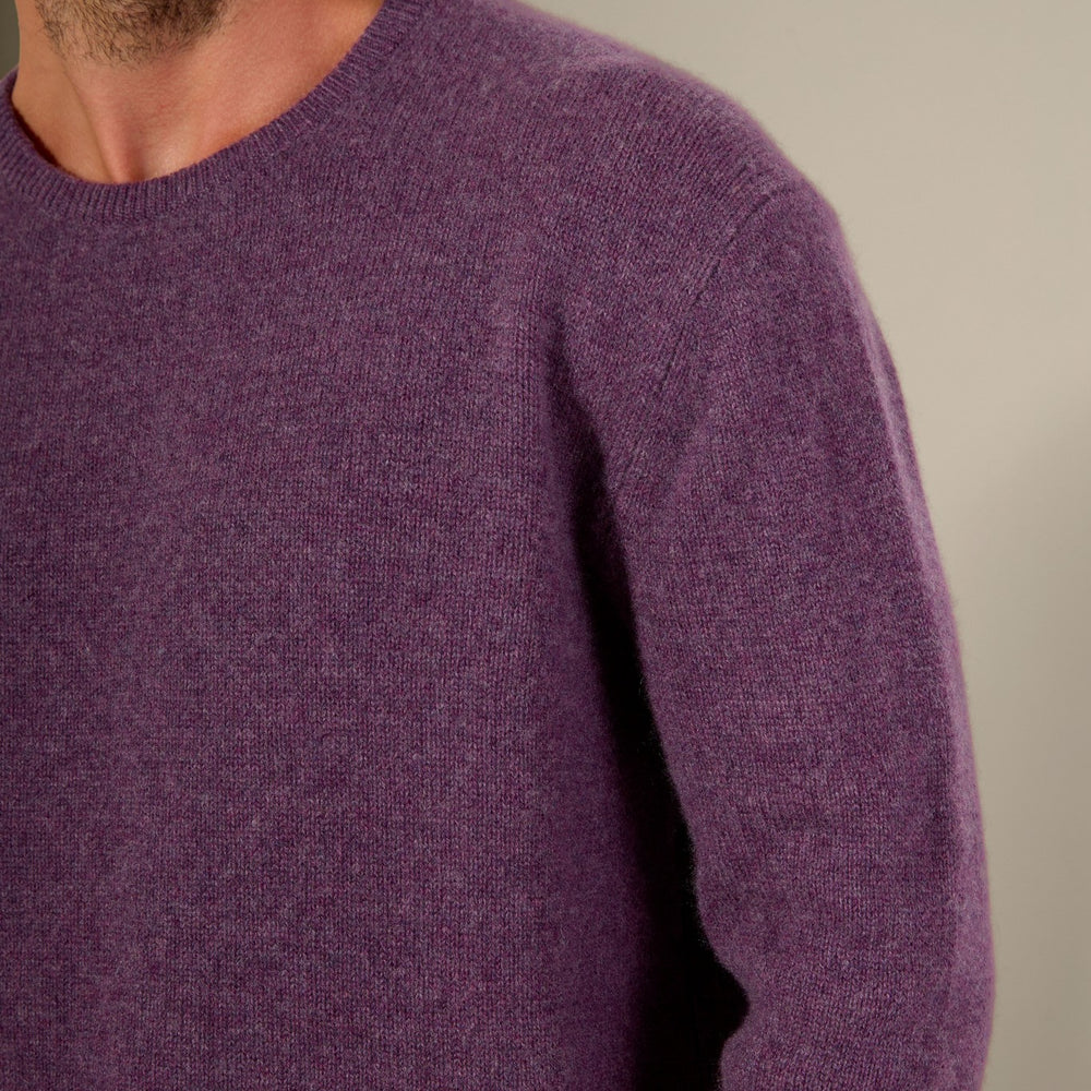 eden pull col rond 4 fils violet chiné 100% cachemire